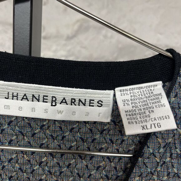 NWT Vtg 90s Jhane Barnes Cardigan Sweater Vest V-Neck Colorful XL Woven in Japan - Picture 4 of 10
